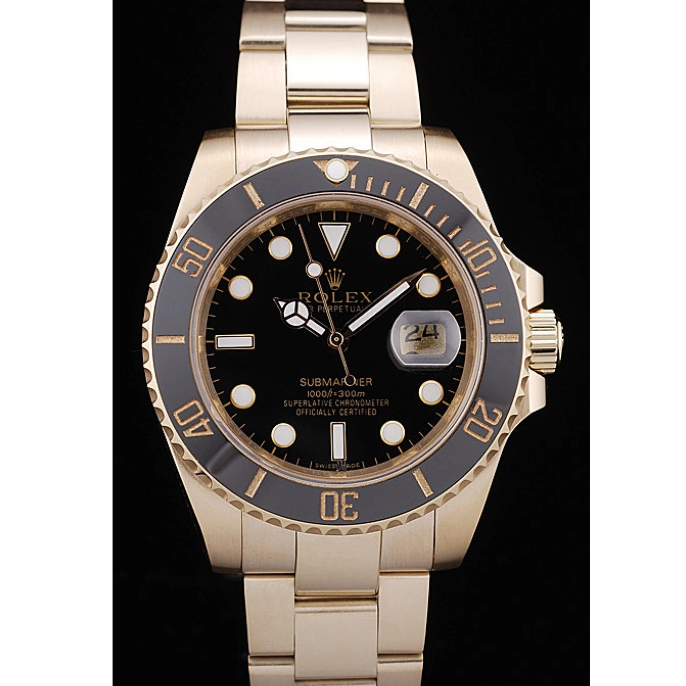 Good copy rolex watches Rolex Black Submariner 98231 Bezel Black Dial Ceramic 0702